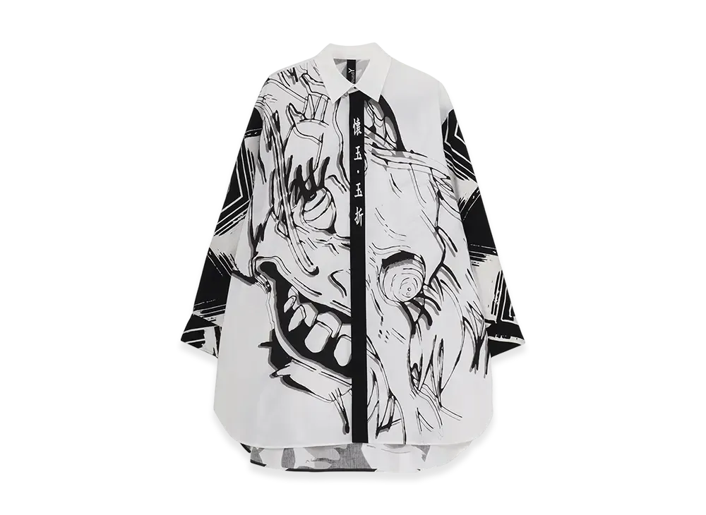 Ground Y x JUJUTSU KAISEN Rainbow Dragon & Slitmouth Woman Monochrome Shirt "White"