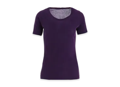 Yohji Yamamoto High Gauge Cotton Jersey Round Neck Short Slv T "Purple"