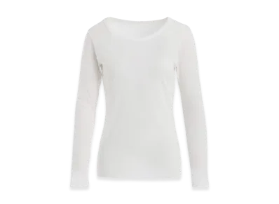Yohji Yamamoto High Gauge Cotton Jersey Round Neck Long Slv T "Off White"