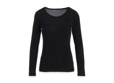 Yohji Yamamoto High Gauge Cotton Jersey Round Neck Long Slv T "Black"