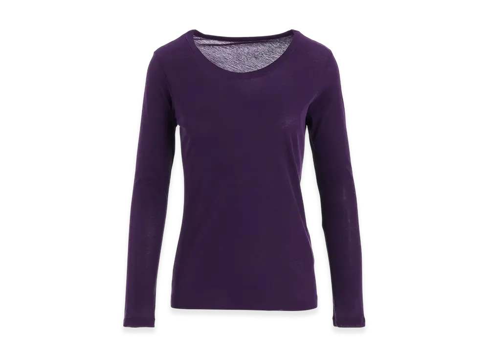 Yohji Yamamoto High Gauge Cotton Jersey Round Neck Long Slv T "Purple"