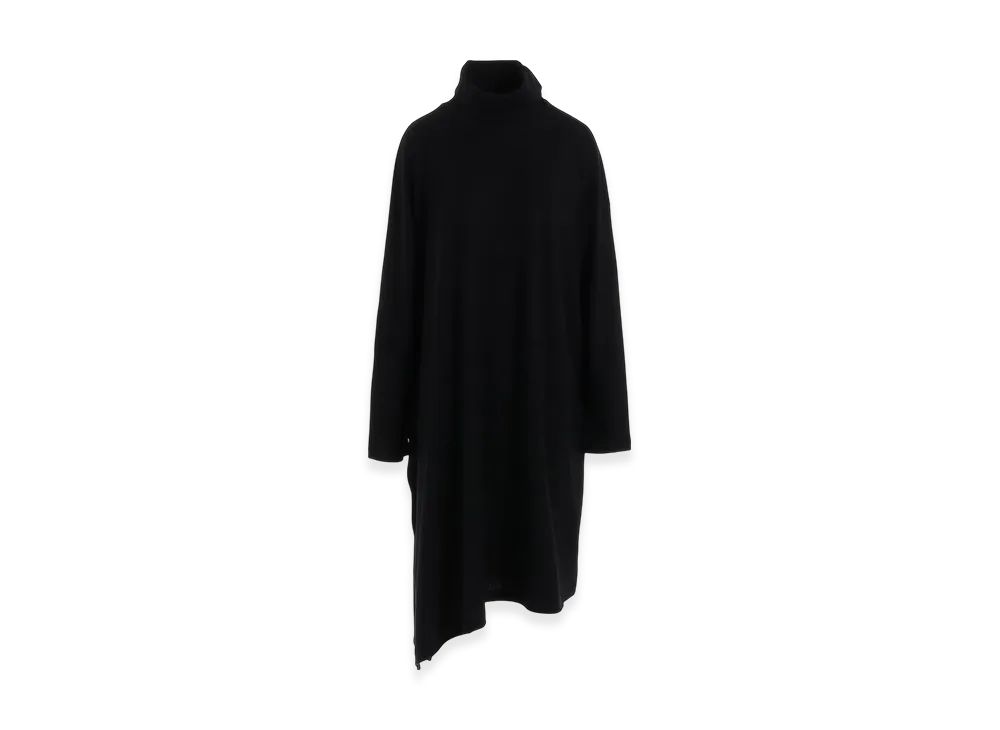 Yohji Yamamoto Luminary Wool Flared High Neck Dress "Black"