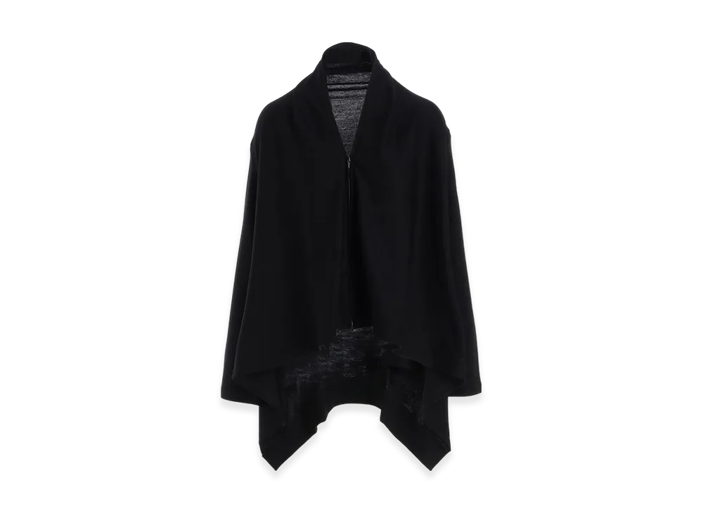 Yohji Yamamoto Luminary Wool Flared Zip Cardigan "Black"