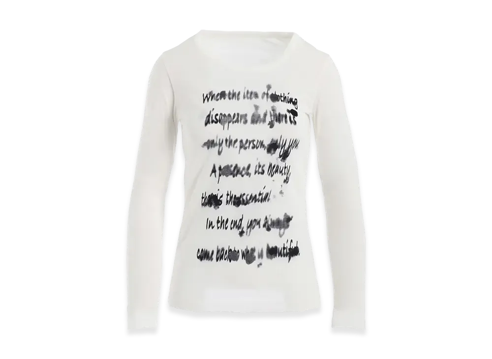 Yohji Yamamoto High Gauge Airy Jersey Pt Long Slv T A "Off White"