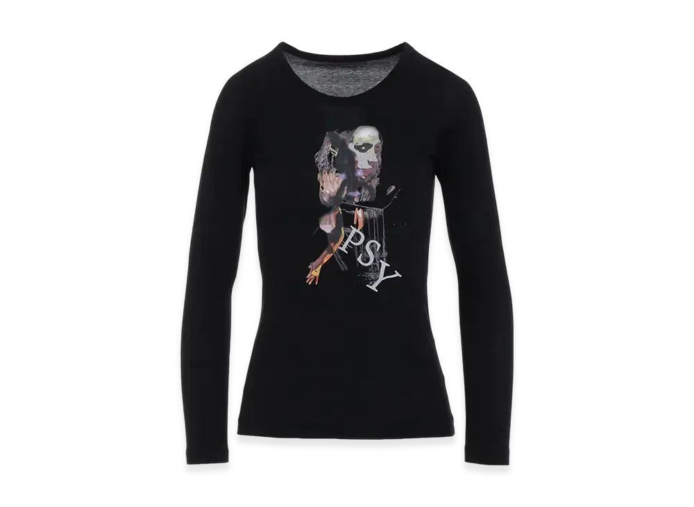 Yohji Yamamoto Supima Single Jersey Pt Long Slv T B "Black"