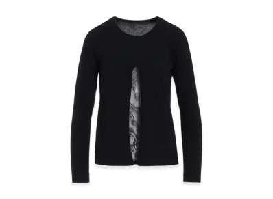 Yohji Yamamoto STF Cotton Single Jersey Cut-Out Long Sleeve T B "Black"