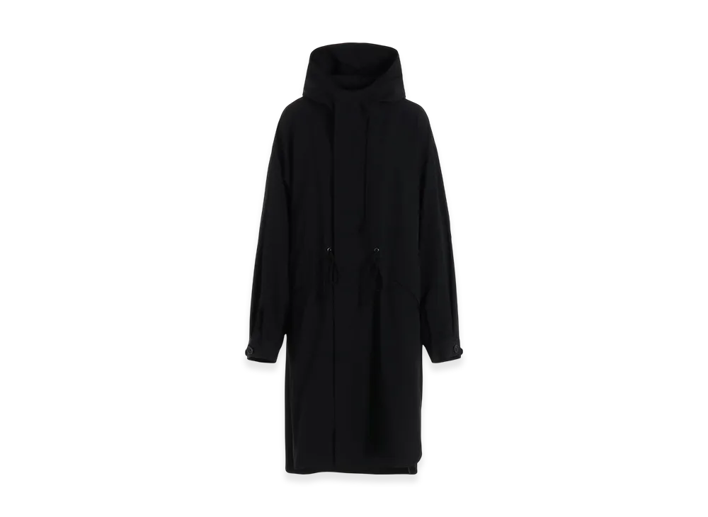 Yohji Yamamoto Wool Gabadine R-Hood Mods Coat "Black"