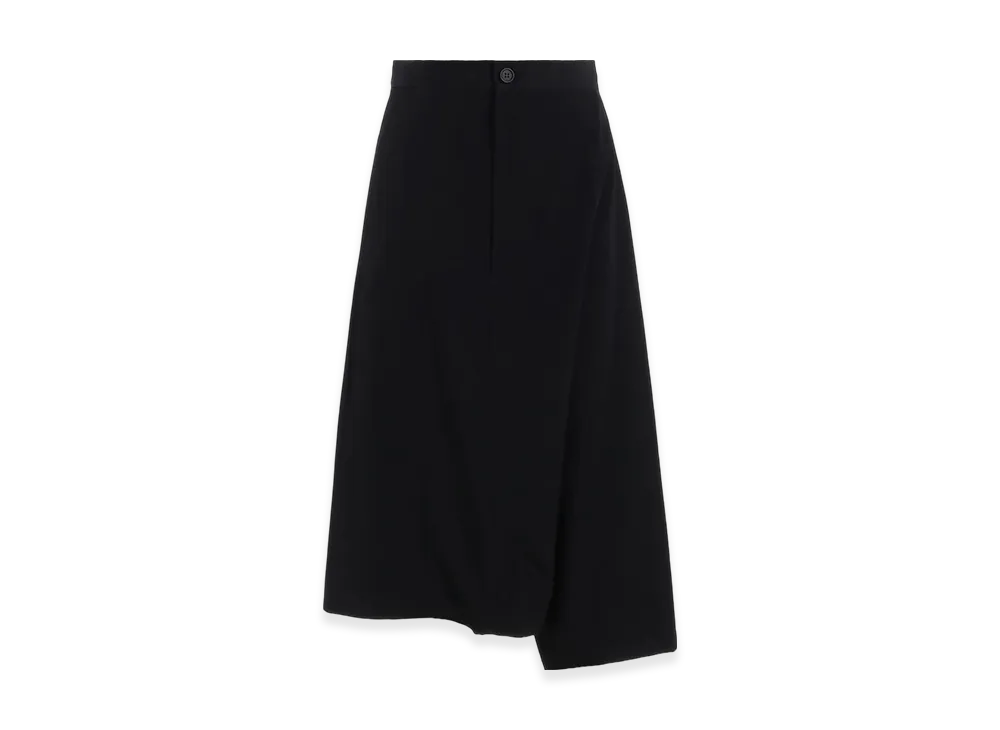 Yohji Yamamoto Wool Gabadine Saruel Skirt Pants "Black"