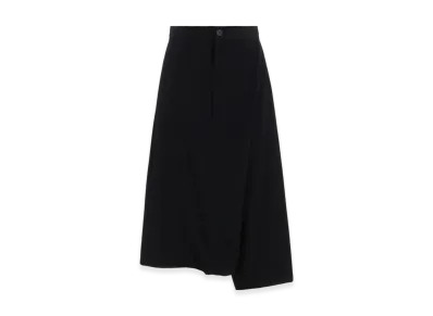 Yohji Yamamoto Wool Gabadine Saruel Skirt Pants "Black"
