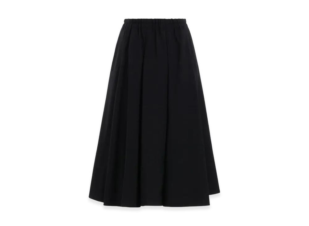 Yohji Yamamoto Wool Gabadine R-Tuck Flare Skirt "Black"