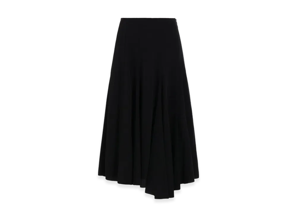 Yohji Yamamoto Ta/Pe Crepe De Chine R-Flare Skirt "Black"