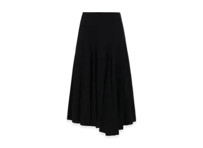 Yohji Yamamoto Ta/Pe Crepe De Chine R-Flare Skirt "Black"