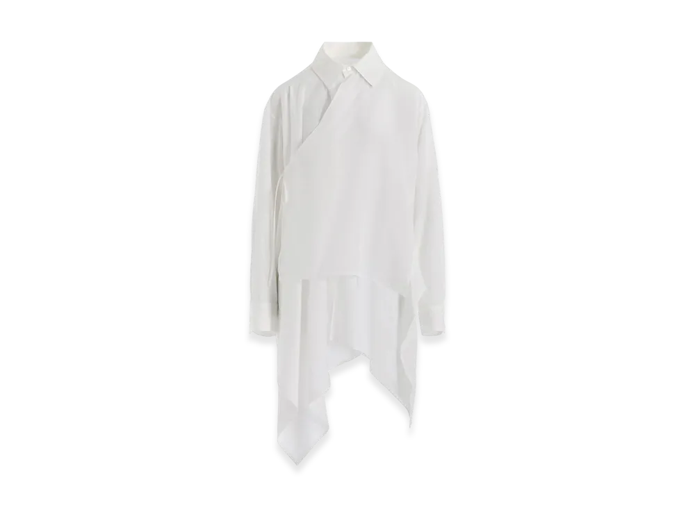Yohji Yamamoto Cellulose Long Asymmetry Blouse "White"