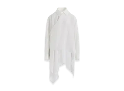 Yohji Yamamoto Cellulose Long Asymmetry Blouse "White"