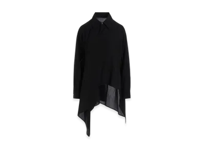 Yohji Yamamoto Cellulose Long Asymmetry Blouse "Black"