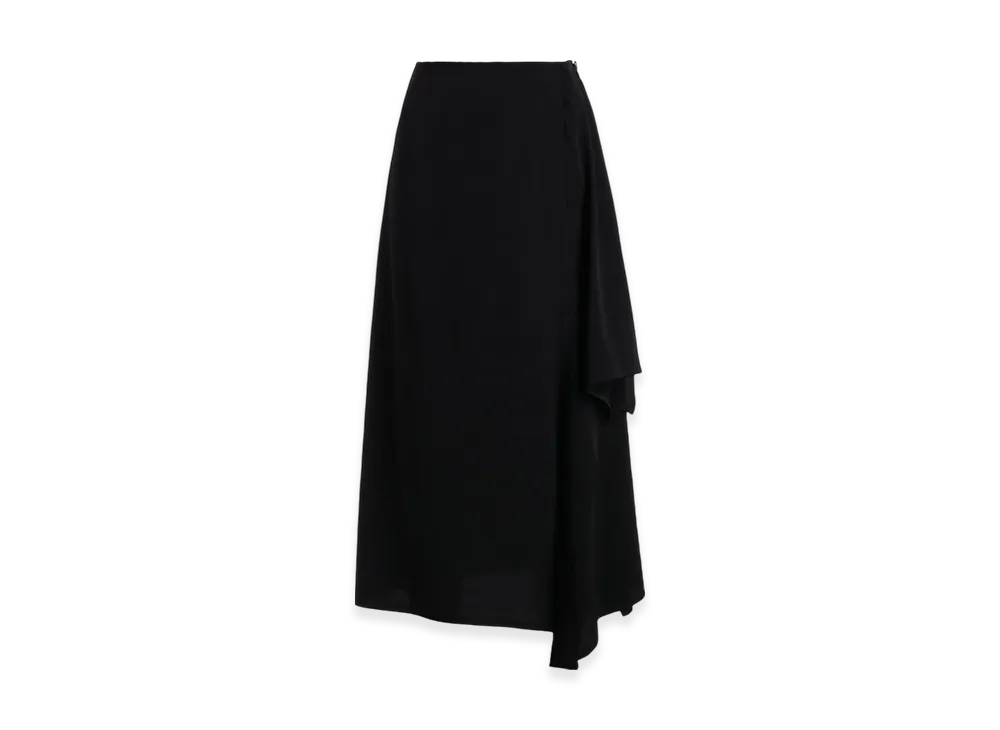 Yohji Yamamoto Ta/Pe Crepe De Chine L Draped Skirt "Black"