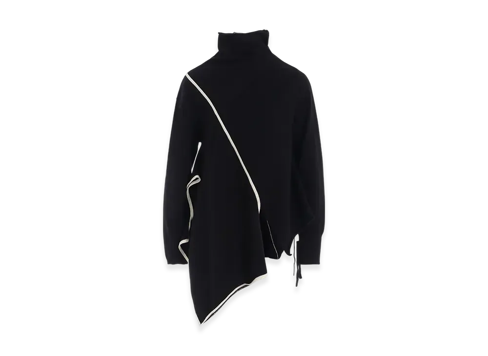 Yohji Yamamoto Plain Stitch Draped Highneck PO "Black"