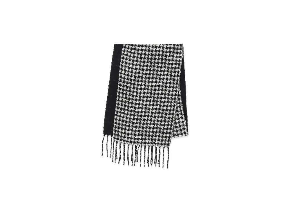 Yohji Yamamoto Houndstooth Pattern Riversible Stole "Black/Ivory"