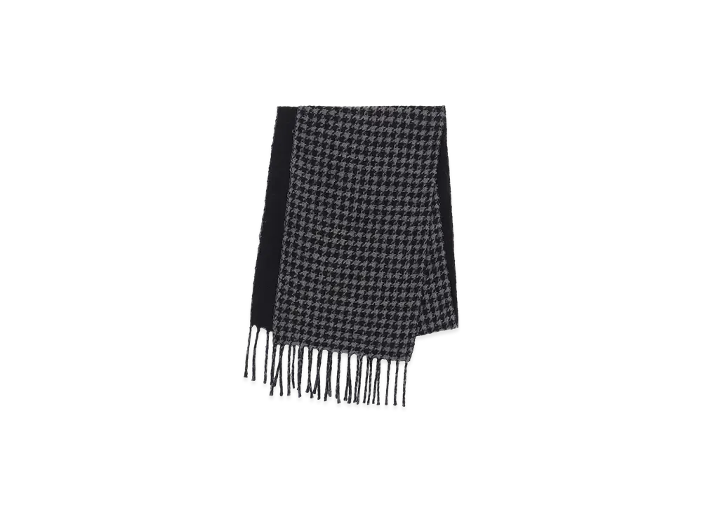 Yohji Yamamoto Houndstooth Pattern Riversible Stole "Gray/Black"