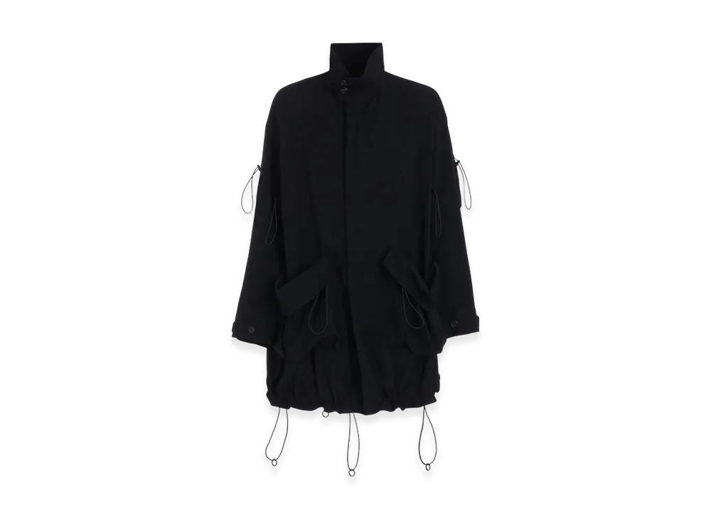 Yohji Yamamoto Gabardine R-String Coat "Black"
