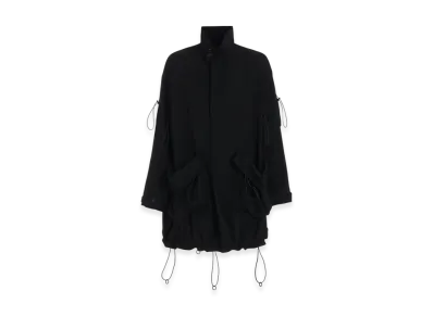 Yohji Yamamoto Gabardine R-String Coat "Black"