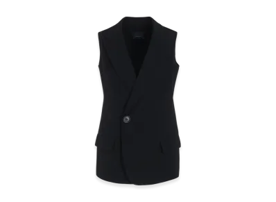 Yohji Yamamoto Gabardine R-Sleeveless Jacket "Black"