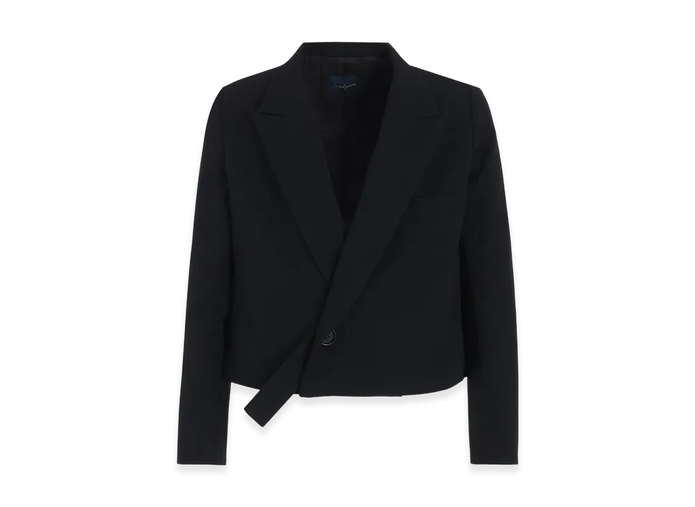 Yohji Yamamoto Gabardine R-Short Peaked Jacket "Black"