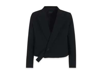 Yohji Yamamoto Gabardine R-Short Peaked Jacket "Black"