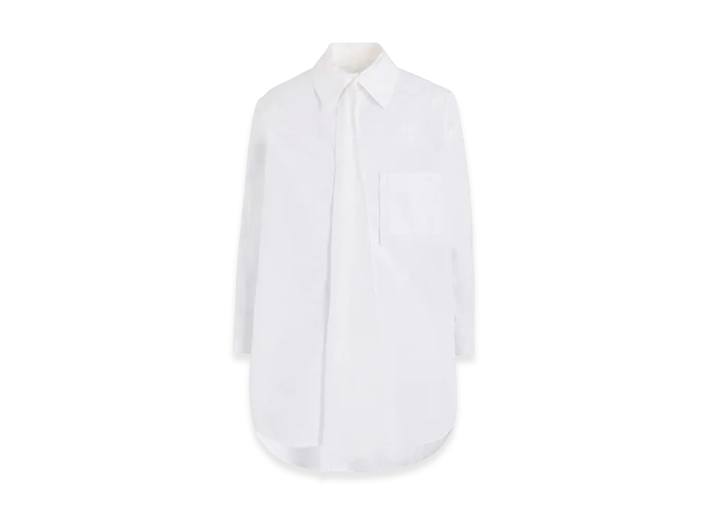 Yohji Yamamoto Broad R-Cutting Tie Blouse "White"