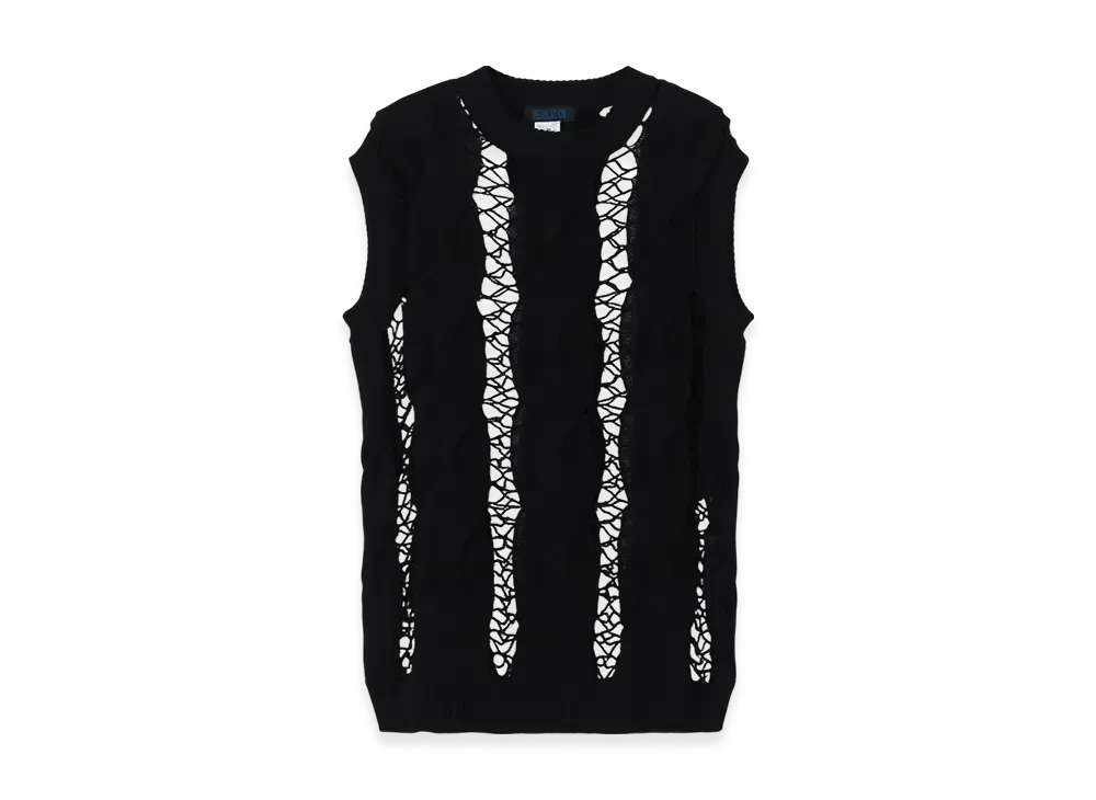 Yohji Yamamoto Lupinus Key R-Chain Stitch 5G Vest "Black"
