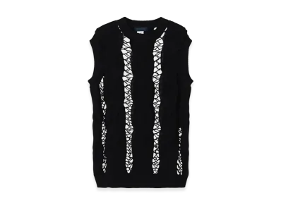 Yohji Yamamoto Lupinus Key R-Chain Stitch 5G Vest "Black"