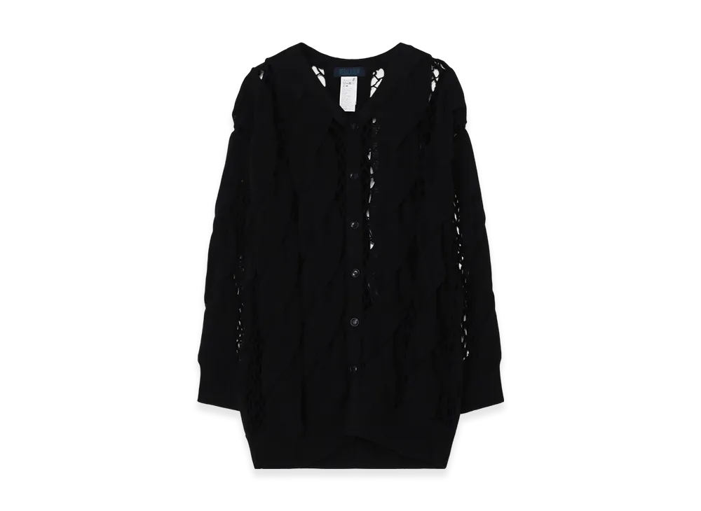 Yohji Yamamoto Lupinus Key R-Chain Stitch 5G Cardigan "Black"