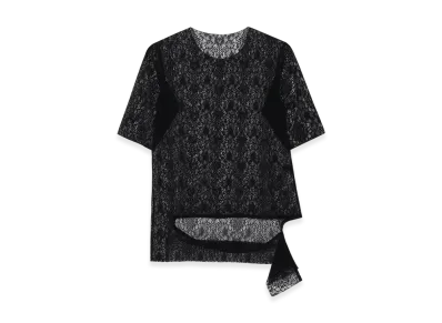 Yohji Yamamoto Stretched Lace R-Hem Twisted T "Black"