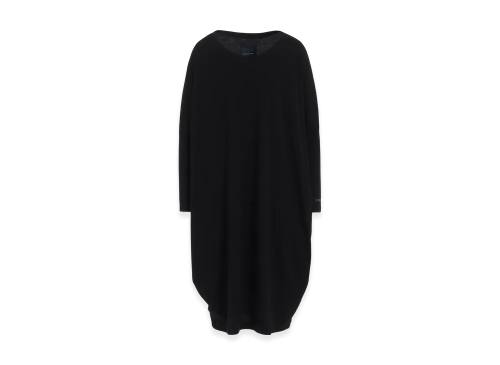 Yohji Yamamoto Cotton Single Jersey R-Dolman Big Dress "Black"