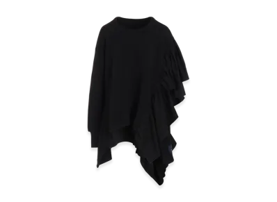 Yohji Yamamoto Liy/C French Terry R-Frill Sweat Shirt "Black"