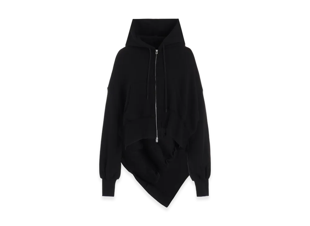 Yohji Yamamoto Liy/C French Terry R-Unbalanced Hoody "Black"