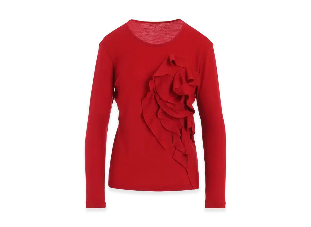 Yohji Yamamoto Wool Motif Long Slv "Red"