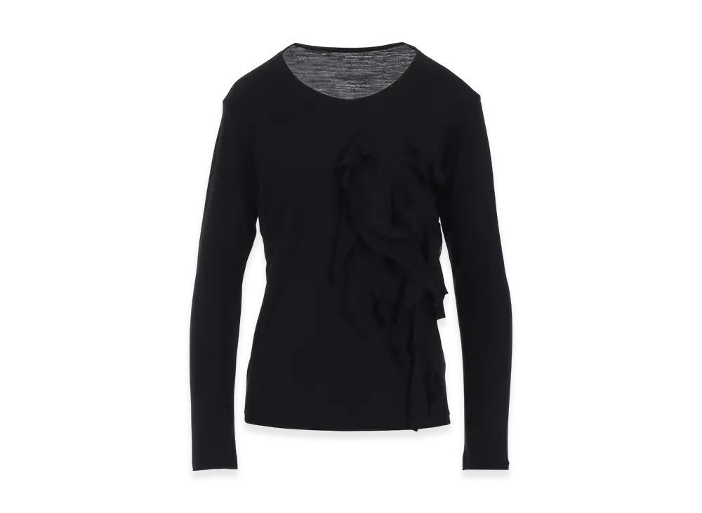 Yohji Yamamoto Wool Motif Long Slv "Black"