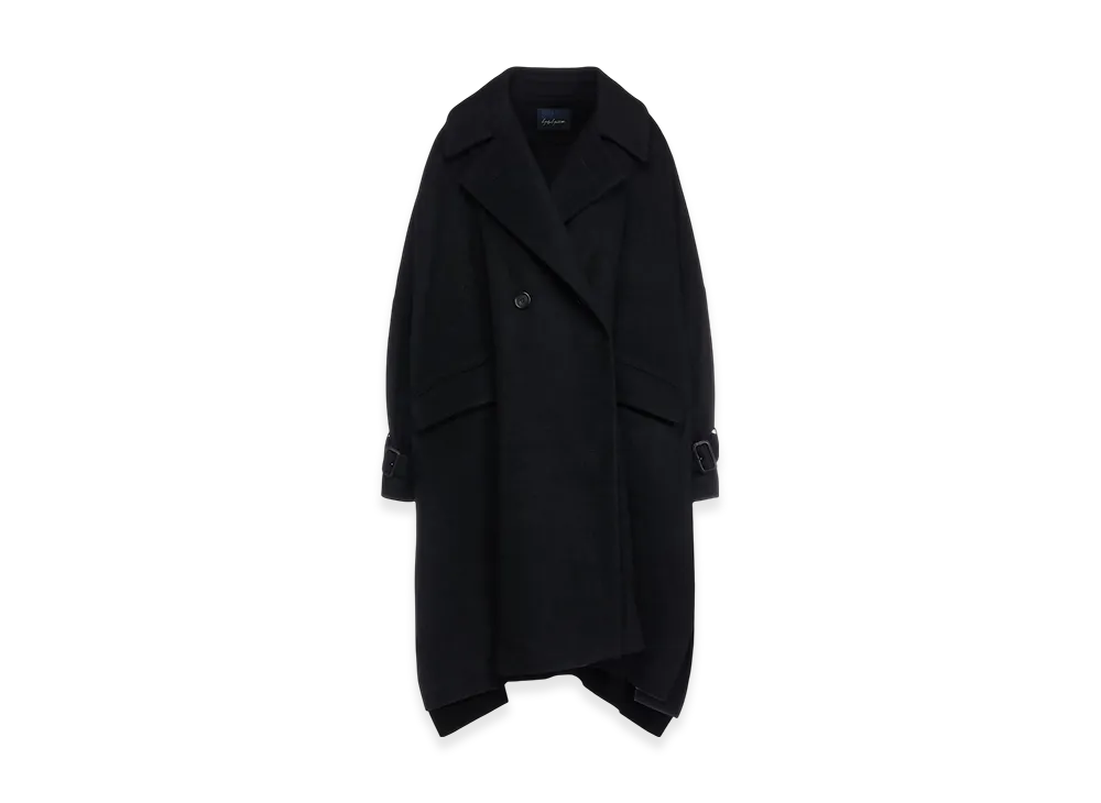 Yohji Yamamoto Melton R-Side Slit Coat "Black"