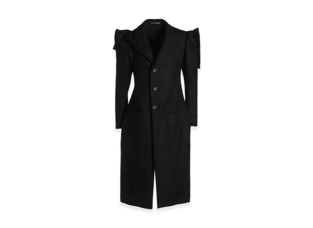 Yohji Yamamoto Sun Drying Super100 Melton Slv Gusset Rounded Jacket "Black"