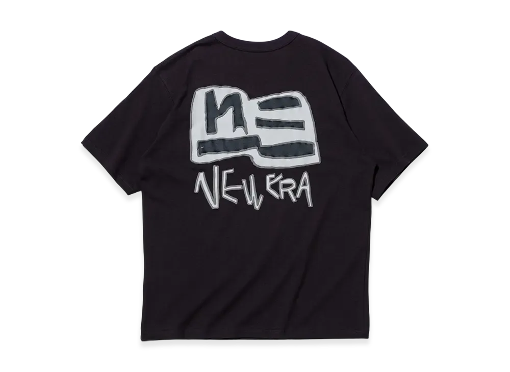 NEW ERA x Shohei Ochiai Short Sleeve Washed Cotton T-shirt Flag Logo "Sumikuro"