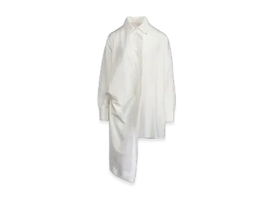 Yohji Yamamoto Si/C Lawn Tack Long Shirts "White"