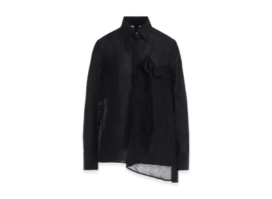 Yohji Yamamoto Si/C Lawn Gather Shirts "Black"