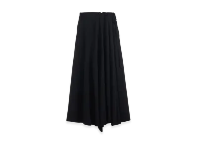 Yohji Yamamoto Gabardine Gather Skirts "Black"