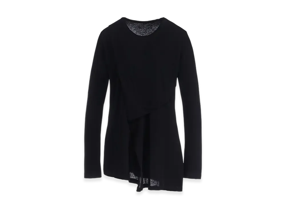 Yohji Yamamoto High Twisted Single Jersey Tack Long Sleeve "Black"