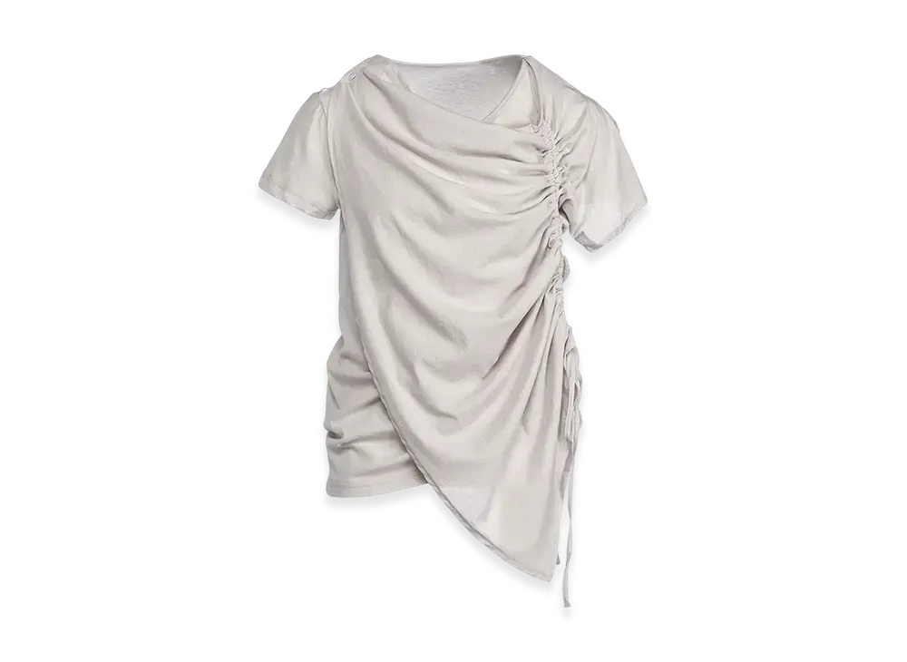 Yohji Yamamoto High Twisted Single Jersey Gather Short Sleeve "Gray"