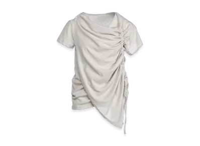 Yohji Yamamoto High Twisted Single Jersey Gather Short Sleeve "Gray"