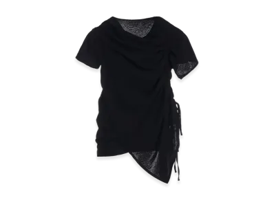 Yohji Yamamoto High Twisted Single Jersey Gather Short Sleeve "Black"