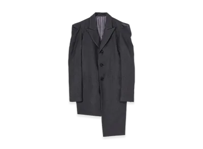 Yohji Yamamoto W/C Twill Washer Slv Gusset Unbalance Long Jacket "Gray"