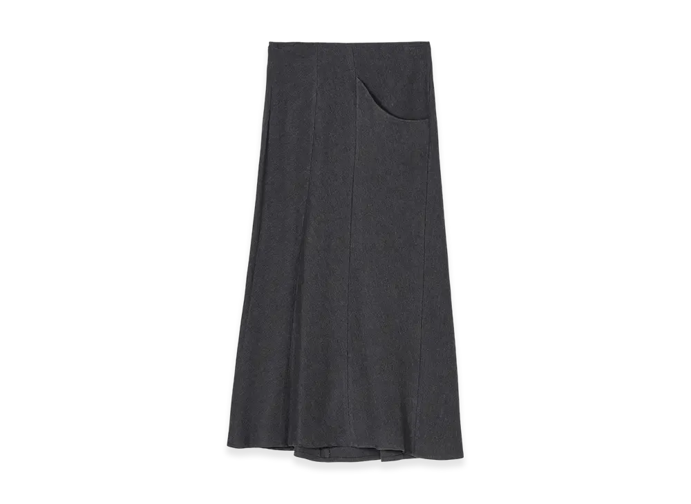 Yohji Yamamoto W/C Twill Washer L Pocket Flare Skirt "Black"